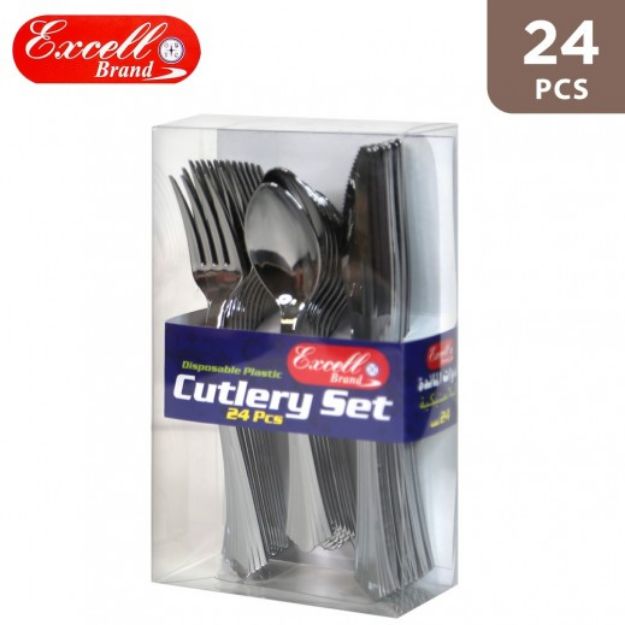 Picture of Excell Partymate Silver Cutlery Set 24pcs