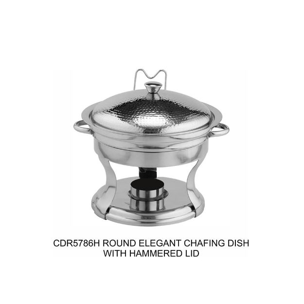 Picture of CDR5786H ROUND ELEGANT CHAFING DISH WITH HAMMERED LID 1.5L