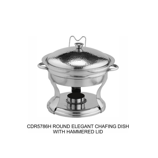 Picture of CDR5787H ROUND ELEGANT CHAFING DISH WITH HAMMERED LID 2.5L