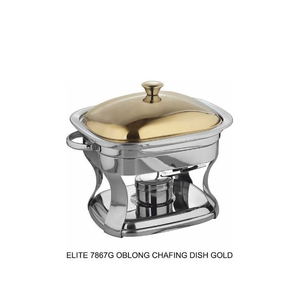 Picture of ELITE 7867G OBLONG CHAFING DISH 4.5L GOLD