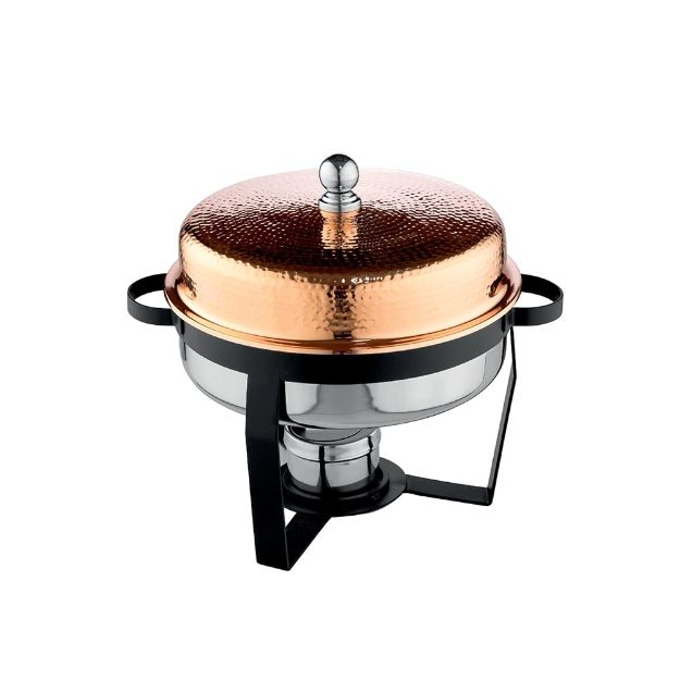 Picture of VENUS 529WCH ROUND CHAFING DISH COPPER HAMMERED COVER 7L