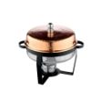 Picture of VENUS 527WCH ROUND CHAFING DISH COPPER HAMMERED COVER 3L