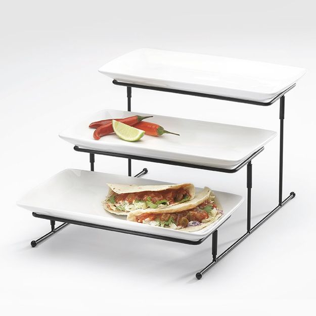Picture of SYMPHONY 4447 TRES GOURMET TRIO RECTANGLE PLATTER WITH RACK