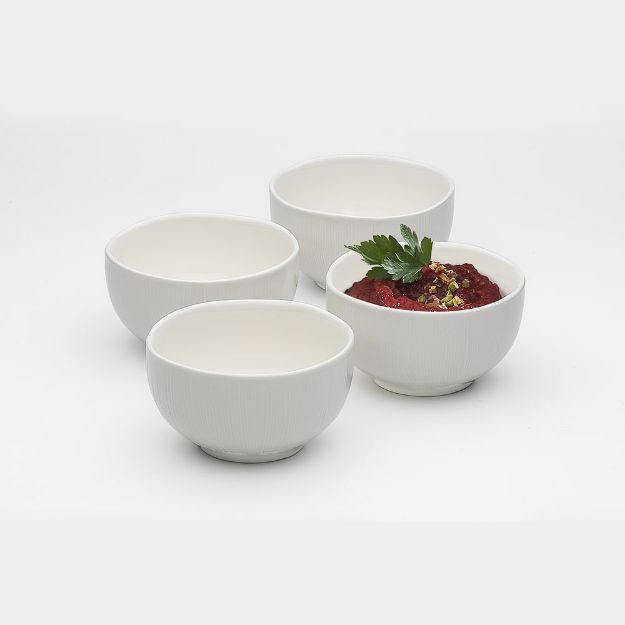 Picture of SYMPHONY 7409 LINEN FOOTED BOWL 11CM SET OF 4