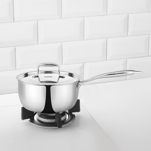 Picture of BOROSIL TRI-PLY STAINLESS STEEL SAUCEPAN 24CM WITH LID