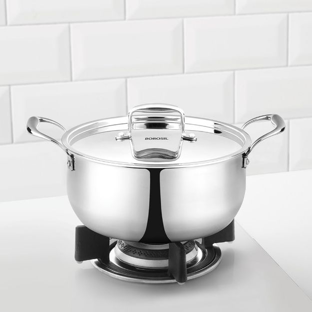 Picture of BOROSIL TRI-PLY STAINLESS STEEL CASSEROLE 22CM WITH LID