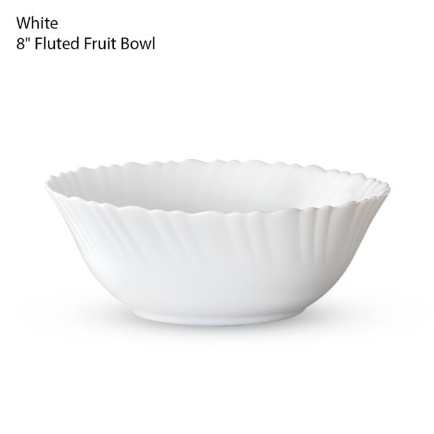 Picture of BOROSIL FLUTED FRUIT BOWL 8 INCH WHITE