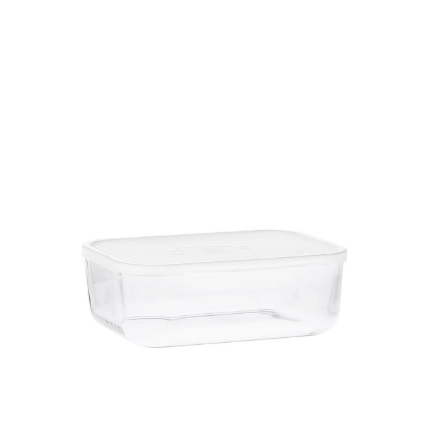 Picture of BORGONOVO 68732E IGLOO RECTANGLE BOWL WHITE LID 23CM